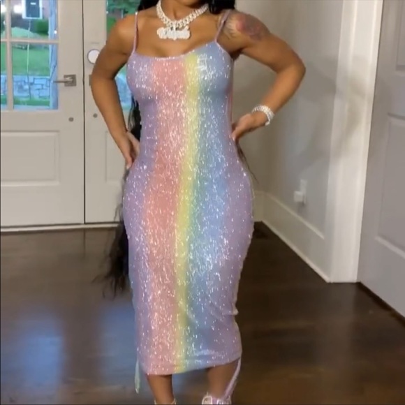 Shane Justin Rainbow Diamond Dress - Picture 3 of 12